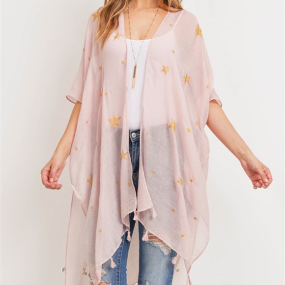Pink & Golden star kimono - Picture 5 of 13